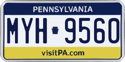 PA license plate MYH9560