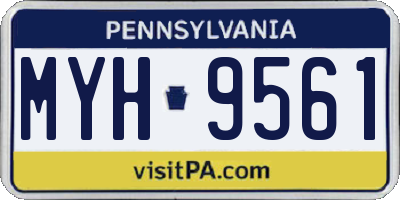 PA license plate MYH9561