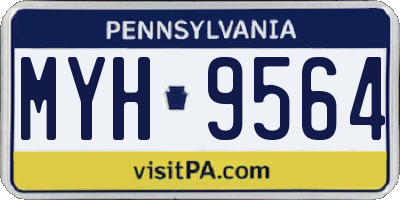 PA license plate MYH9564