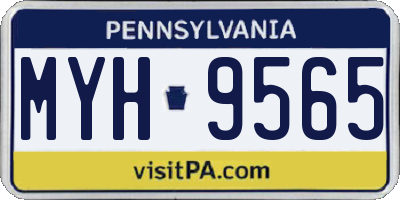 PA license plate MYH9565