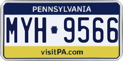 PA license plate MYH9566