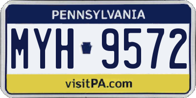 PA license plate MYH9572