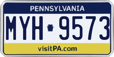 PA license plate MYH9573