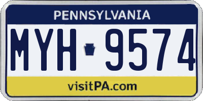 PA license plate MYH9574