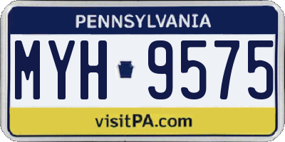 PA license plate MYH9575