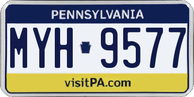 PA license plate MYH9577