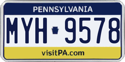 PA license plate MYH9578