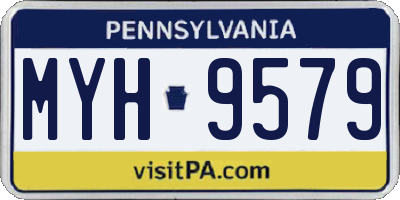 PA license plate MYH9579