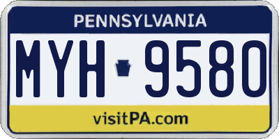 PA license plate MYH9580