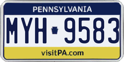 PA license plate MYH9583