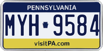 PA license plate MYH9584