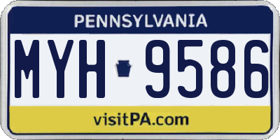 PA license plate MYH9586