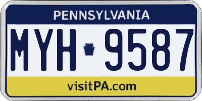 PA license plate MYH9587