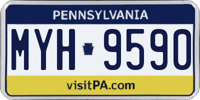 PA license plate MYH9590