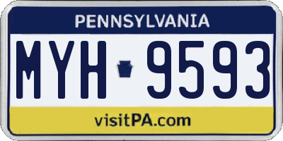 PA license plate MYH9593