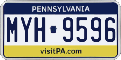 PA license plate MYH9596