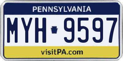 PA license plate MYH9597