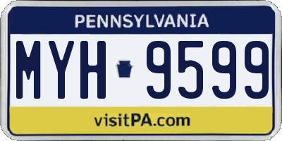 PA license plate MYH9599