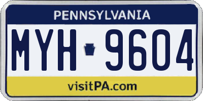 PA license plate MYH9604