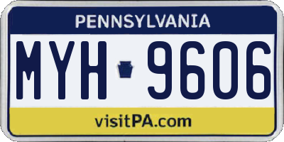 PA license plate MYH9606