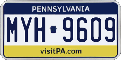 PA license plate MYH9609