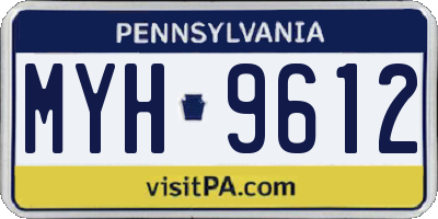 PA license plate MYH9612