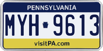PA license plate MYH9613