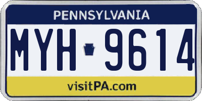 PA license plate MYH9614