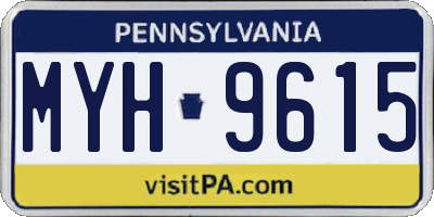 PA license plate MYH9615