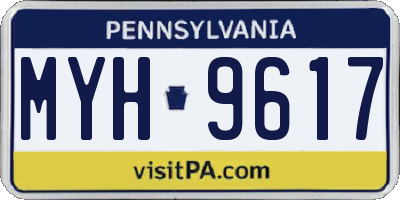PA license plate MYH9617