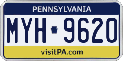 PA license plate MYH9620