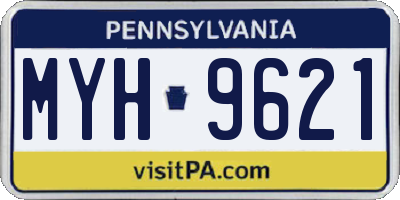 PA license plate MYH9621