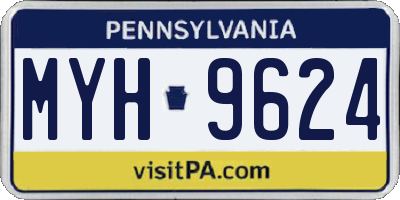 PA license plate MYH9624
