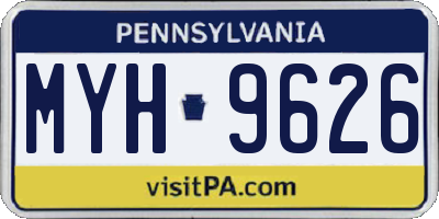 PA license plate MYH9626