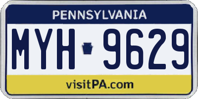 PA license plate MYH9629