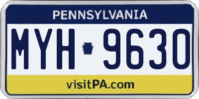 PA license plate MYH9630