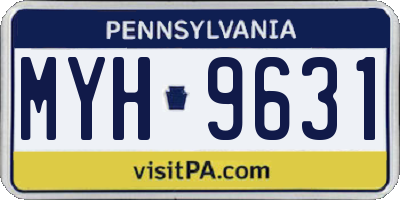 PA license plate MYH9631