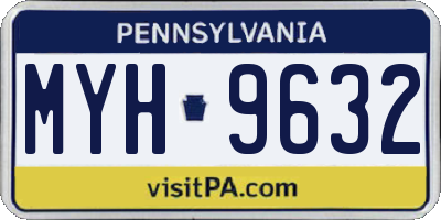 PA license plate MYH9632