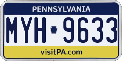 PA license plate MYH9633