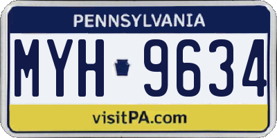 PA license plate MYH9634