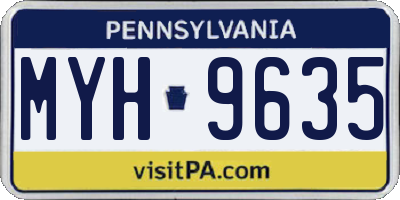 PA license plate MYH9635