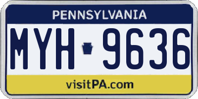 PA license plate MYH9636