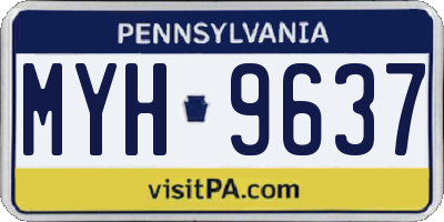 PA license plate MYH9637