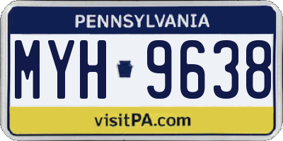 PA license plate MYH9638