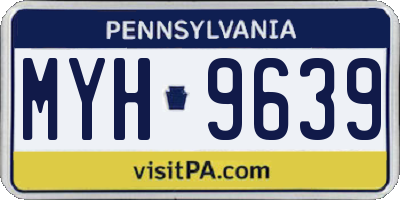 PA license plate MYH9639
