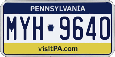 PA license plate MYH9640