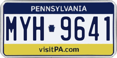 PA license plate MYH9641