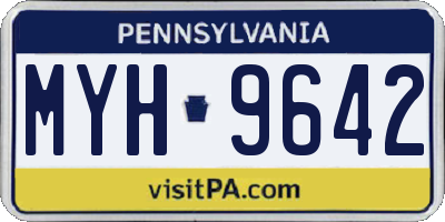 PA license plate MYH9642