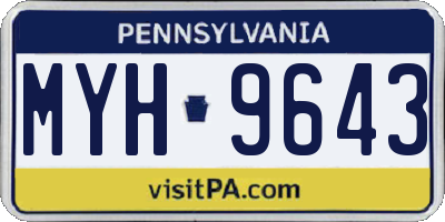 PA license plate MYH9643