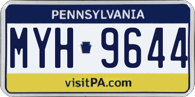 PA license plate MYH9644